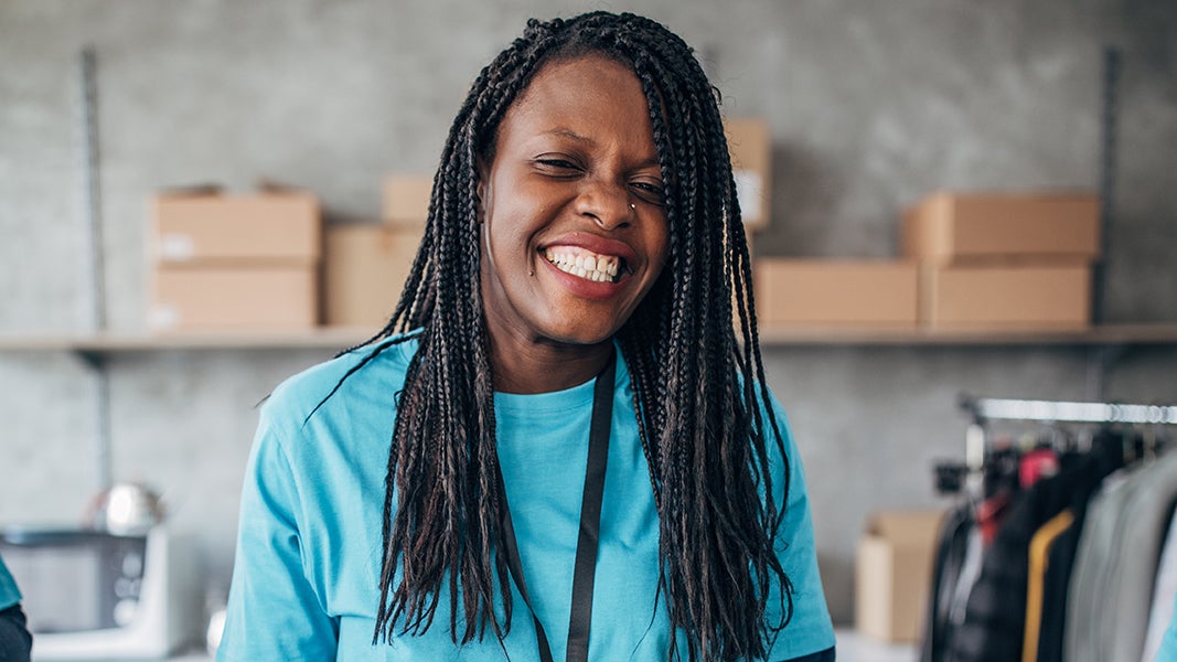 Woman smiling