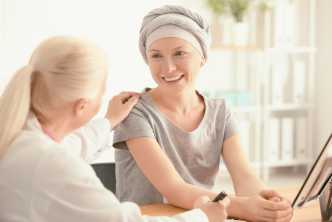 Women oncology patient with female physician